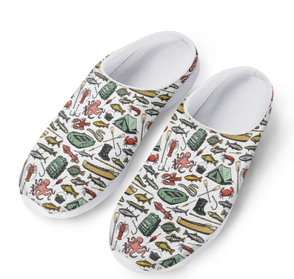 Fishing Equipment Pattern Print Mesh Casual Shoes