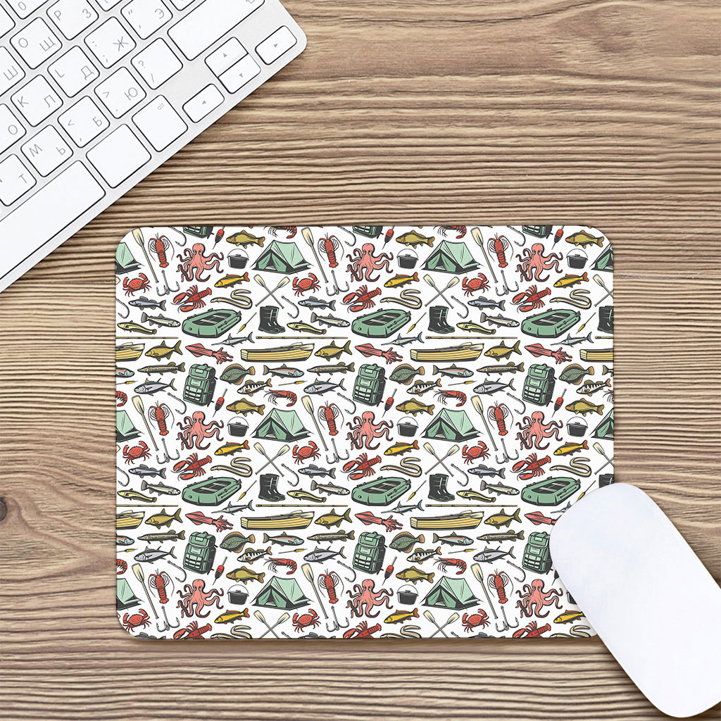 Fishing Equipment Pattern Print Mouse Pad