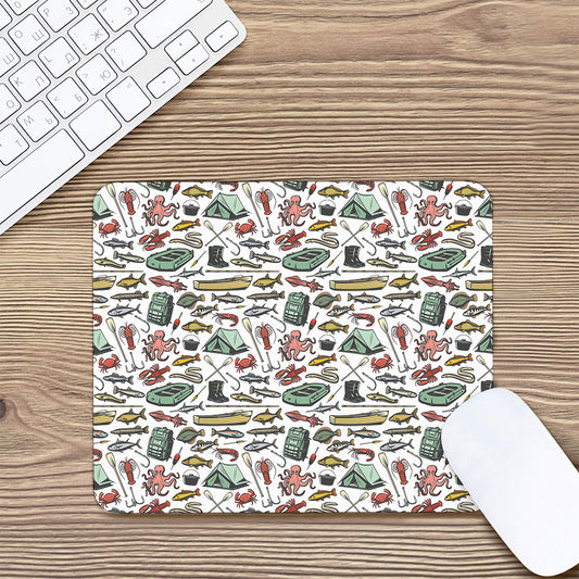 Fishing Equipment Pattern Print Mouse Pad