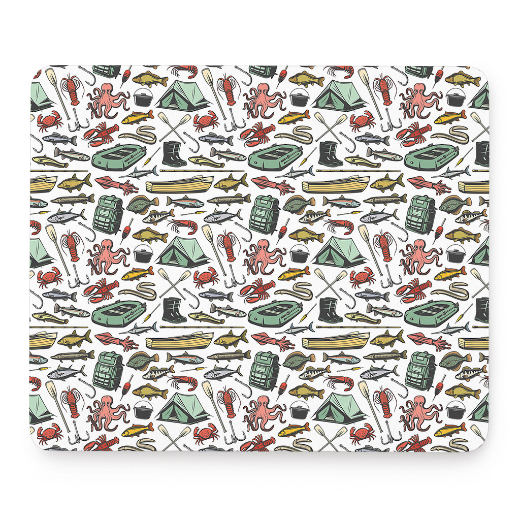 Fishing Equipment Pattern Print Mouse Pad