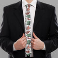 Fishing Equipment Pattern Print Necktie