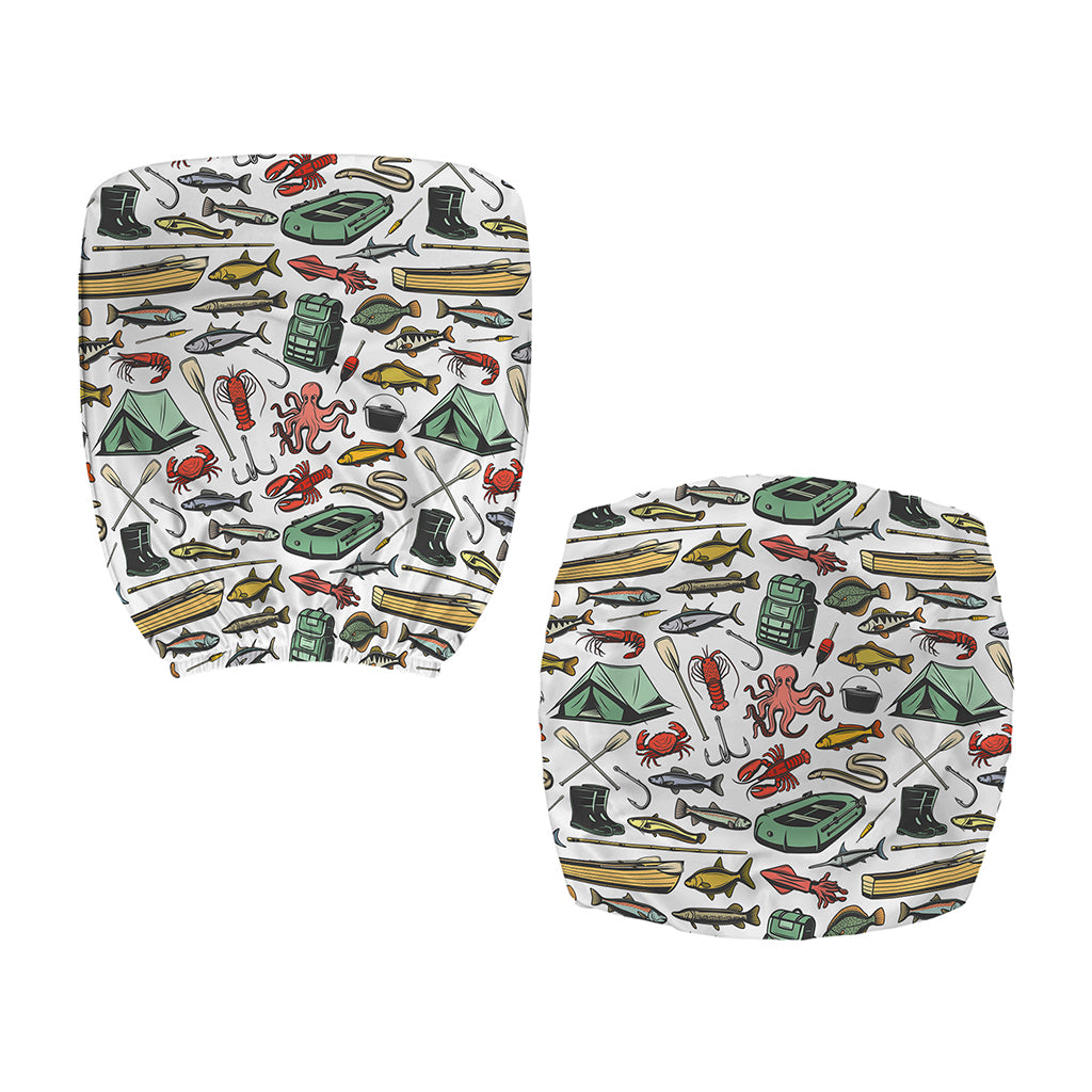 Fishing Equipment Pattern Print Office Chair Cover