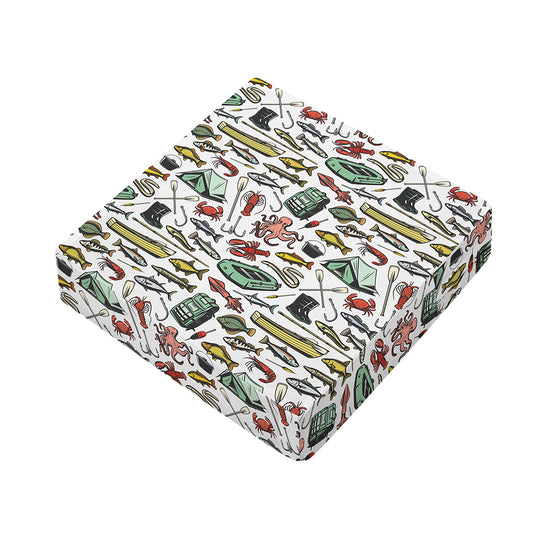 Fishing Equipment Pattern Print Outdoor Seat Cushion Cover