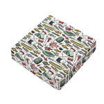 Fishing Equipment Pattern Print Outdoor Seat Cushion Cover