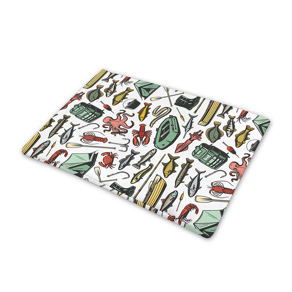 Fishing Equipment Pattern Print Pet Cooling Mat Cover