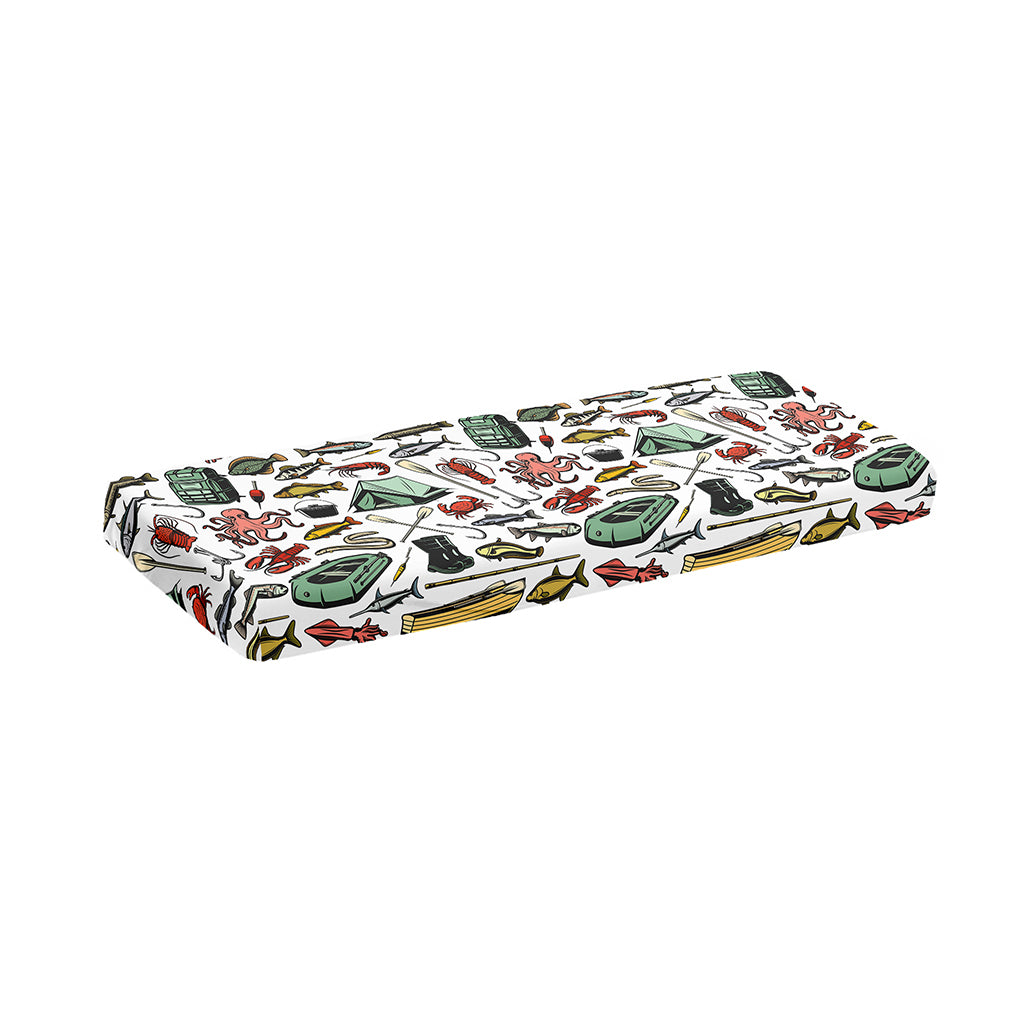 Fishing Equipment Pattern Print Piano Keyboard Cover