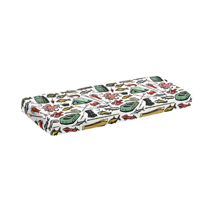 Fishing Equipment Pattern Print Piano Keyboard Cover