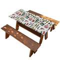 Fishing Equipment Pattern Print Picnic Table Cover
