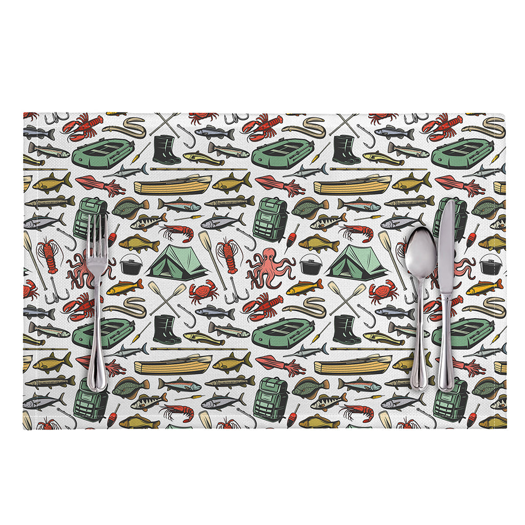 Fishing Equipment Pattern Print Placemat