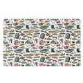 Fishing Equipment Pattern Print Polyester Doormat