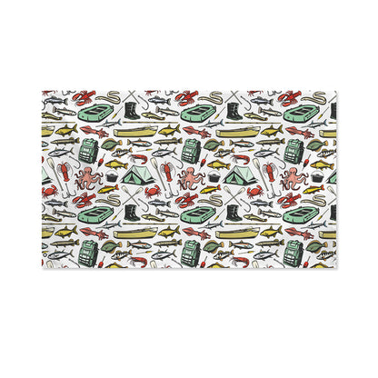 Fishing Equipment Pattern Print Polyester Flag
