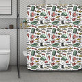 Fishing Equipment Pattern Print Polyester Shower Curtain