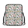 Fishing Equipment Pattern Print Rectangular Crossbody Bag