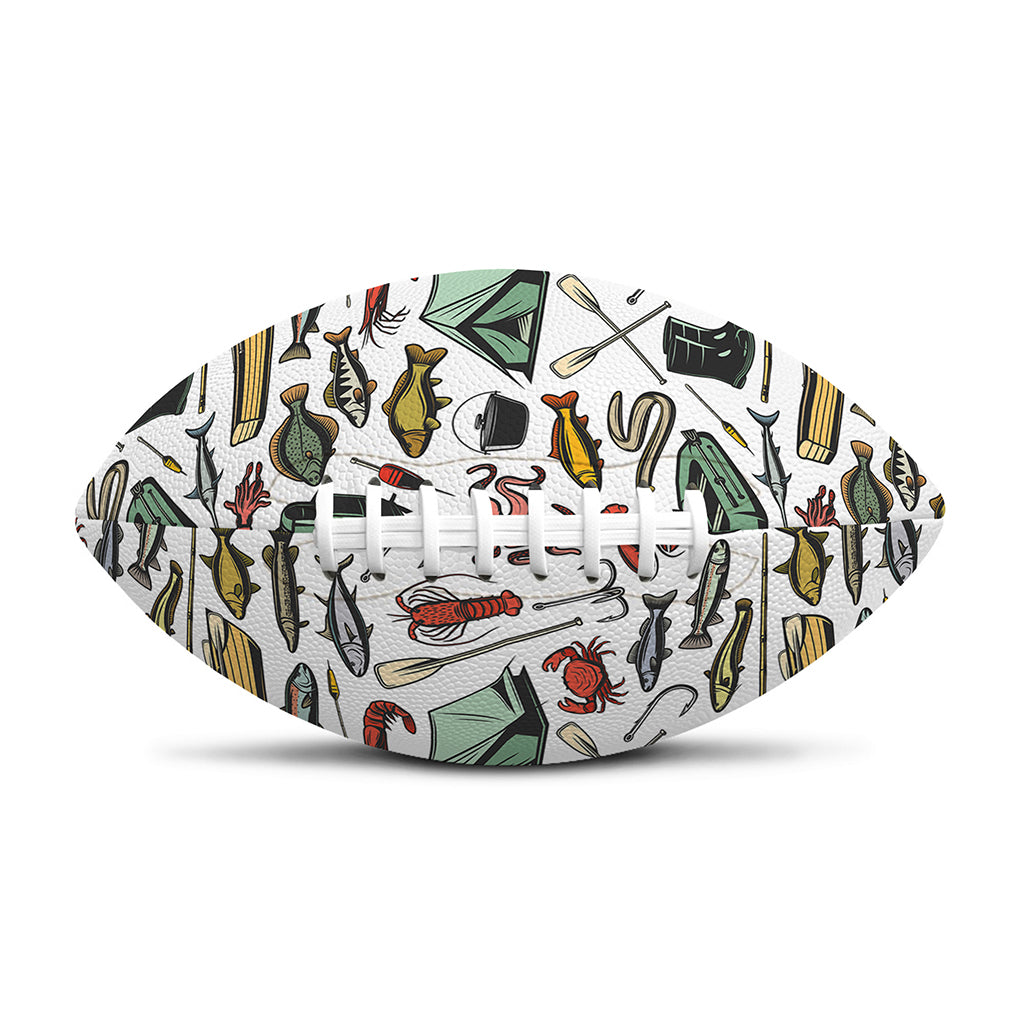 Fishing Equipment Pattern Print Rugby Ball