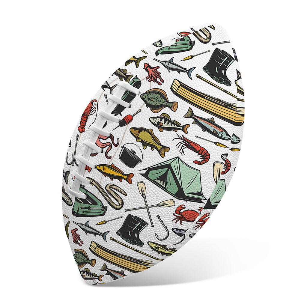 Fishing Equipment Pattern Print Rugby Ball