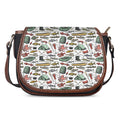 Fishing Equipment Pattern Print Saddle Bag