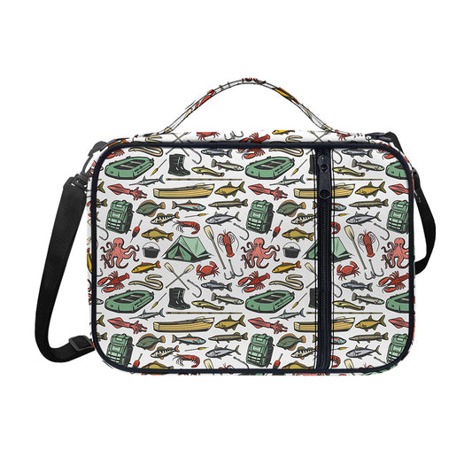 Fishing Equipment Pattern Print Shoulder Strap Bible Bag
