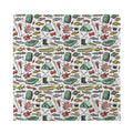 Fishing Equipment Pattern Print Silk Bandana