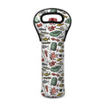 Fishing Equipment Pattern Print Single Neoprene Wine Tote