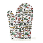 Fishing Equipment Pattern Print Single Oven Mitt