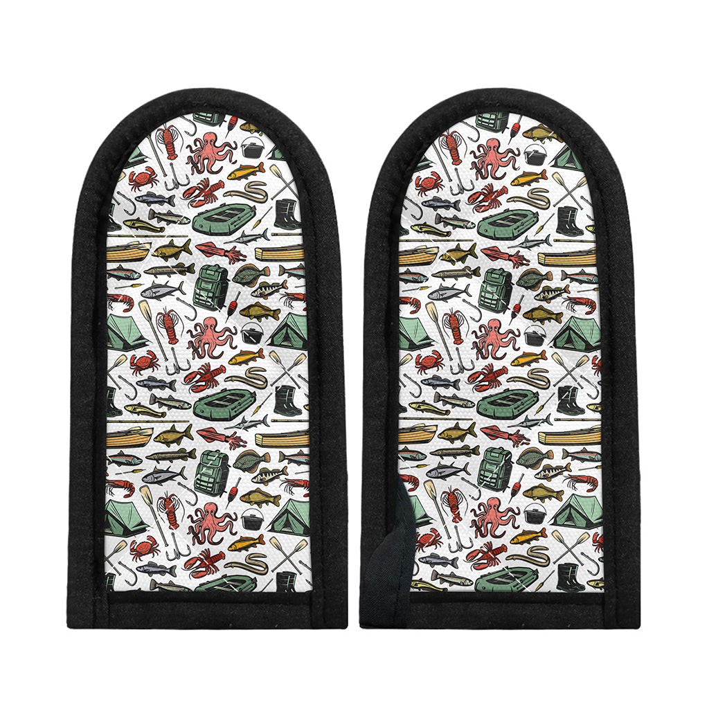 Fishing Equipment Pattern Print Skillet Handle Cover