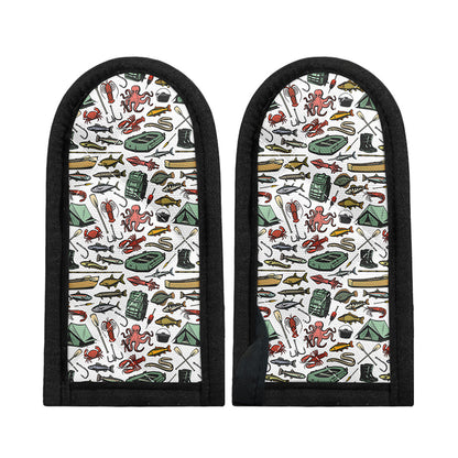 Fishing Equipment Pattern Print Skillet Handle Cover