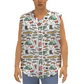 Fishing Equipment Pattern Print Sleeveless Baseball Jersey