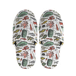 Fishing Equipment Pattern Print Slippers