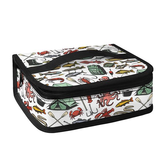 Fishing Equipment Pattern Print Small Lunch Bag