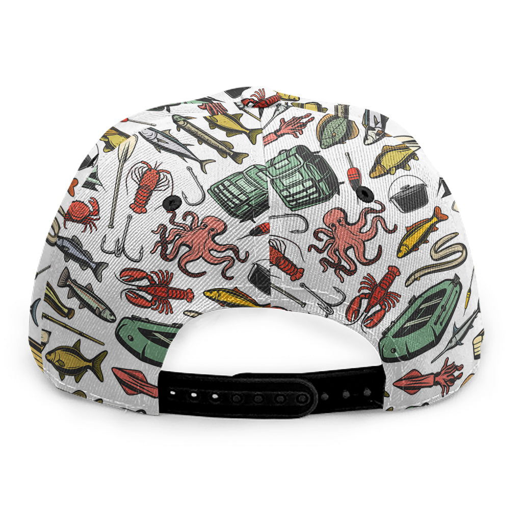 Fishing Equipment Pattern Print Snapback Cap