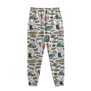 Fishing Equipment Pattern Print Sweatpants