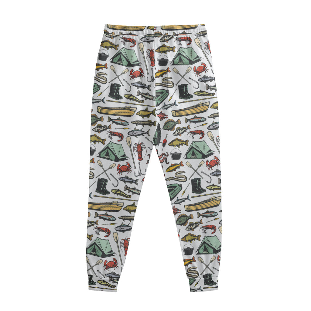 Fishing Equipment Pattern Print Sweatpants