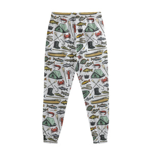 Fishing Equipment Pattern Print Sweatpants