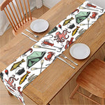 Fishing Equipment Pattern Print Table Runner
