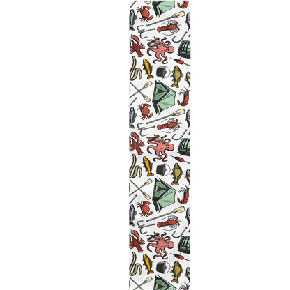 Fishing Equipment Pattern Print Table Runner
