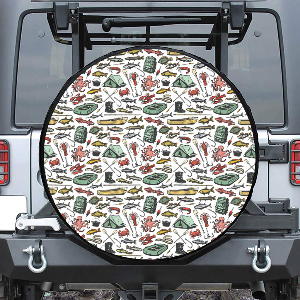 Fishing Equipment Pattern Print Tire Cover
