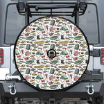 Fishing Equipment Pattern Print Tire Cover With Camera Hole