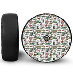 Fishing Equipment Pattern Print Tire Cover With Camera Hole