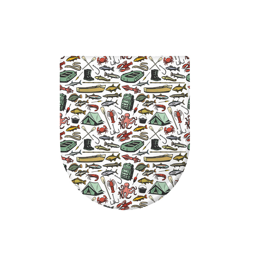 Fishing Equipment Pattern Print Toilet Lid Cover