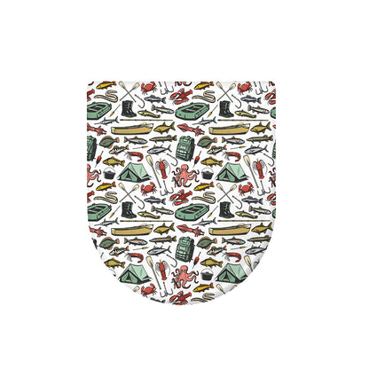 Fishing Equipment Pattern Print Toilet Lid Cover