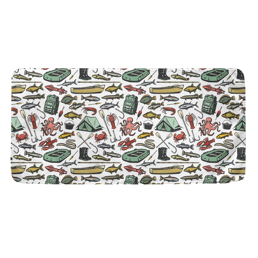 Fishing Equipment Pattern Print Towel