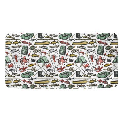 Fishing Equipment Pattern Print Towel