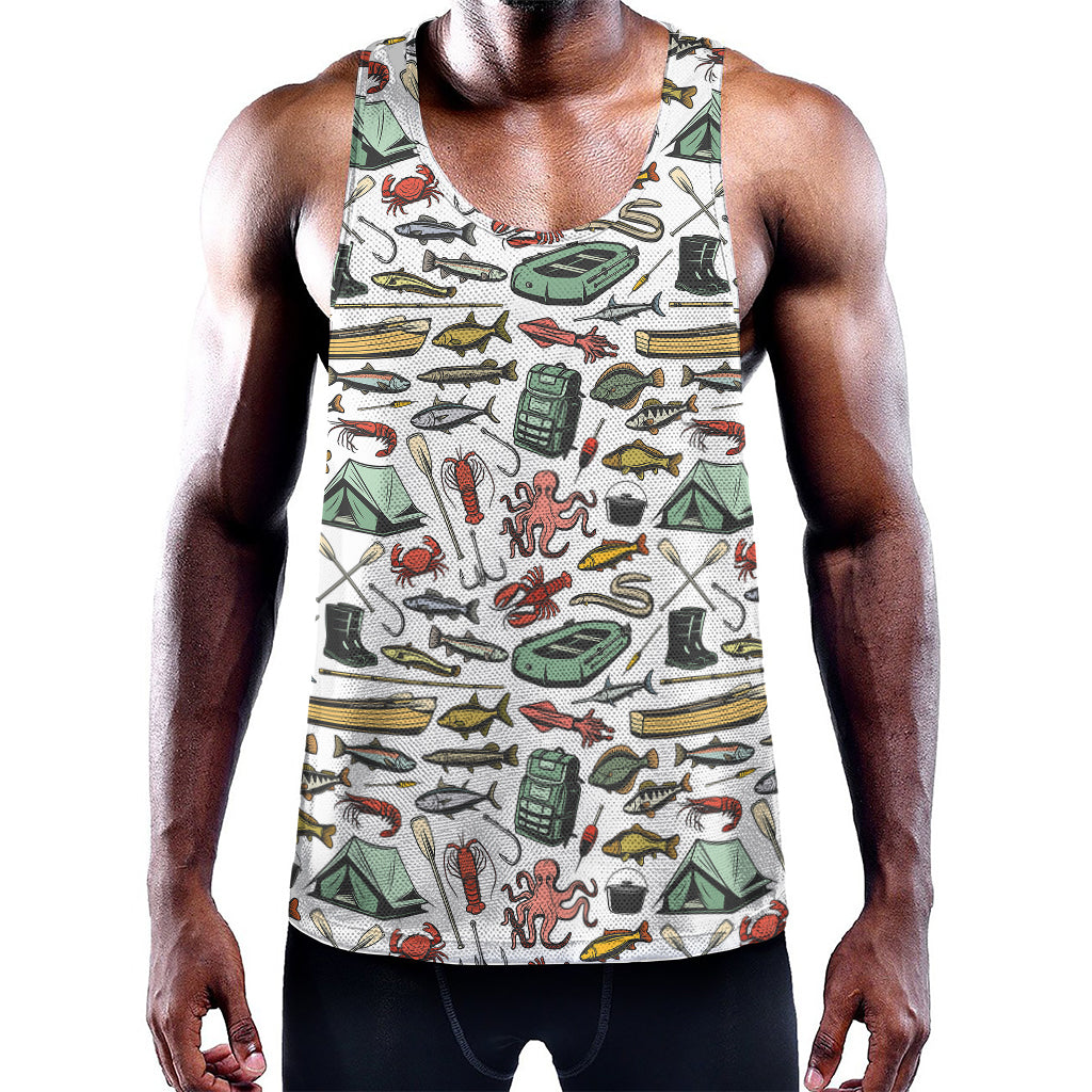 Fishing Equipment Pattern Print Training Tank Top