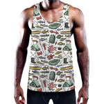 Fishing Equipment Pattern Print Training Tank Top