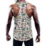Fishing Equipment Pattern Print Training Tank Top