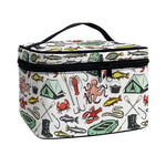 Fishing Equipment Pattern Print Travel Makeup Bag