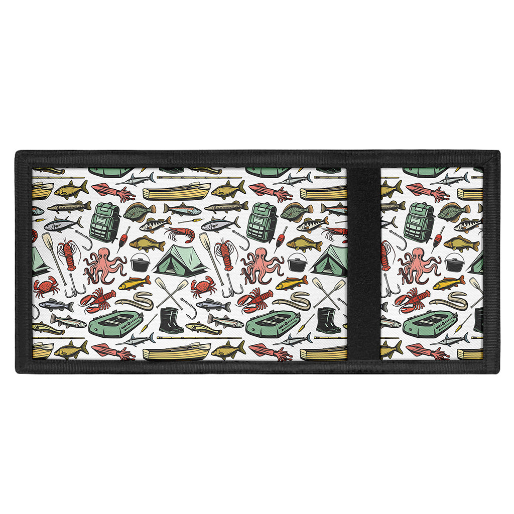 Fishing Equipment Pattern Print Trifold Wallet