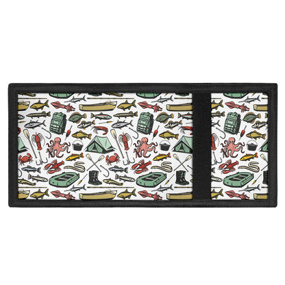Fishing Equipment Pattern Print Trifold Wallet
