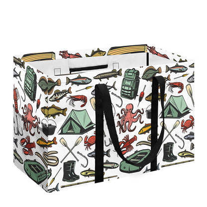 Fishing Equipment Pattern Print Utility Tote Bag