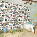 Fishing Equipment Pattern Print Wall Sticker